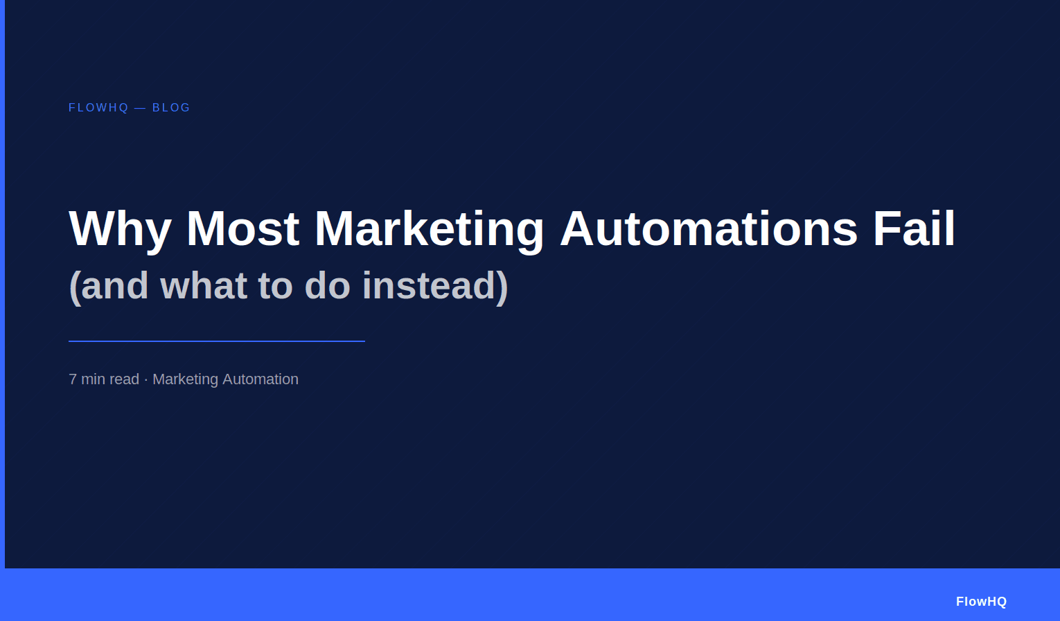 Why Most Marketing Automations Fail (And What to Do Instead)